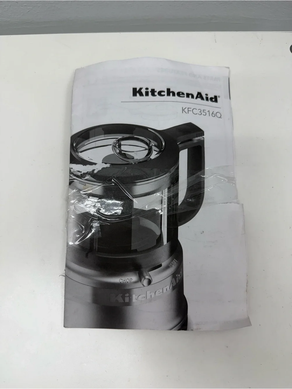 KitchenAid KFC3516QCU Food Chopper, Silver Replacement Base Only w/Manual.Tested